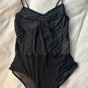 Topshop Black Mesh Bodysuit